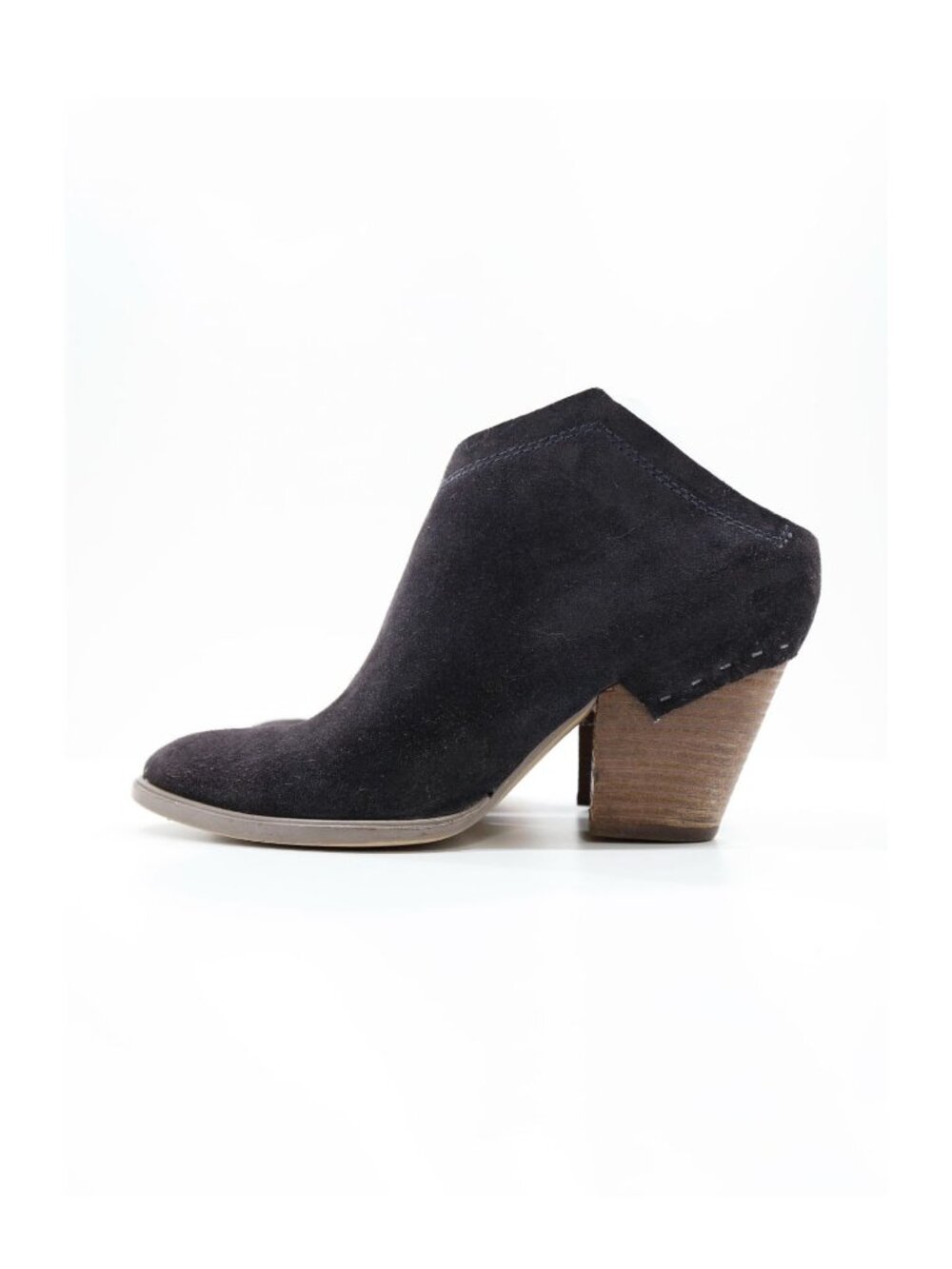 Dolce Vita Haku Dark Gray Leather 3.5" Block Heel Booties - 8.5